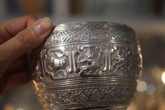 A good Victorian five piece silver tea and coffee service by Frederick Elkington, gross 80.5 oz.